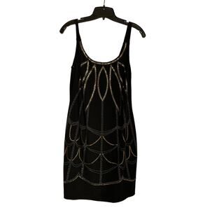 Bisou Bisou Michele Bohbot Size 8 Black Sequenced Sleeveless Dress